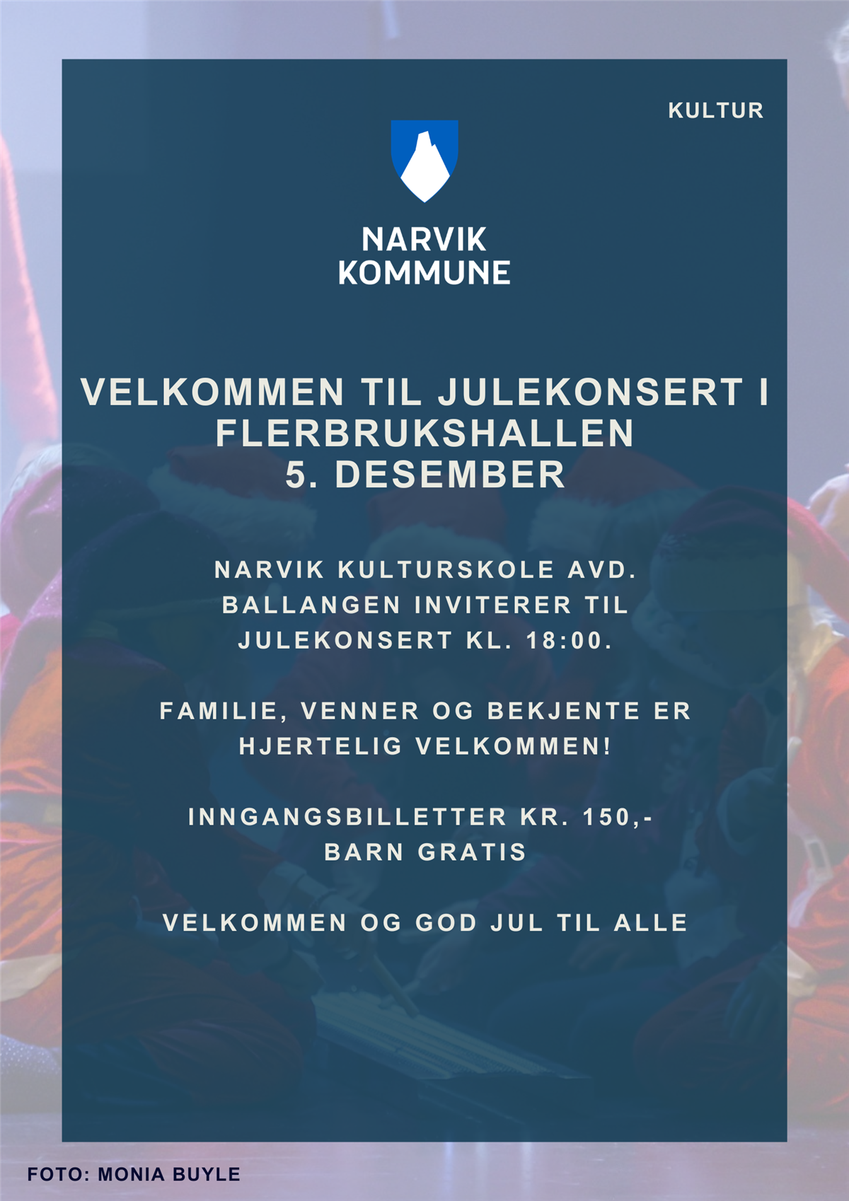 Plakat invitasjon julekonsert - Klikk for stort bilde