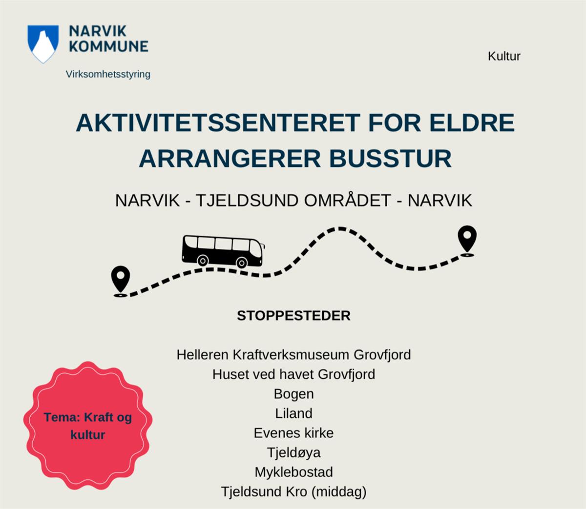 Plakat busstur for aktivitetssenteret - Klikk for stort bilde