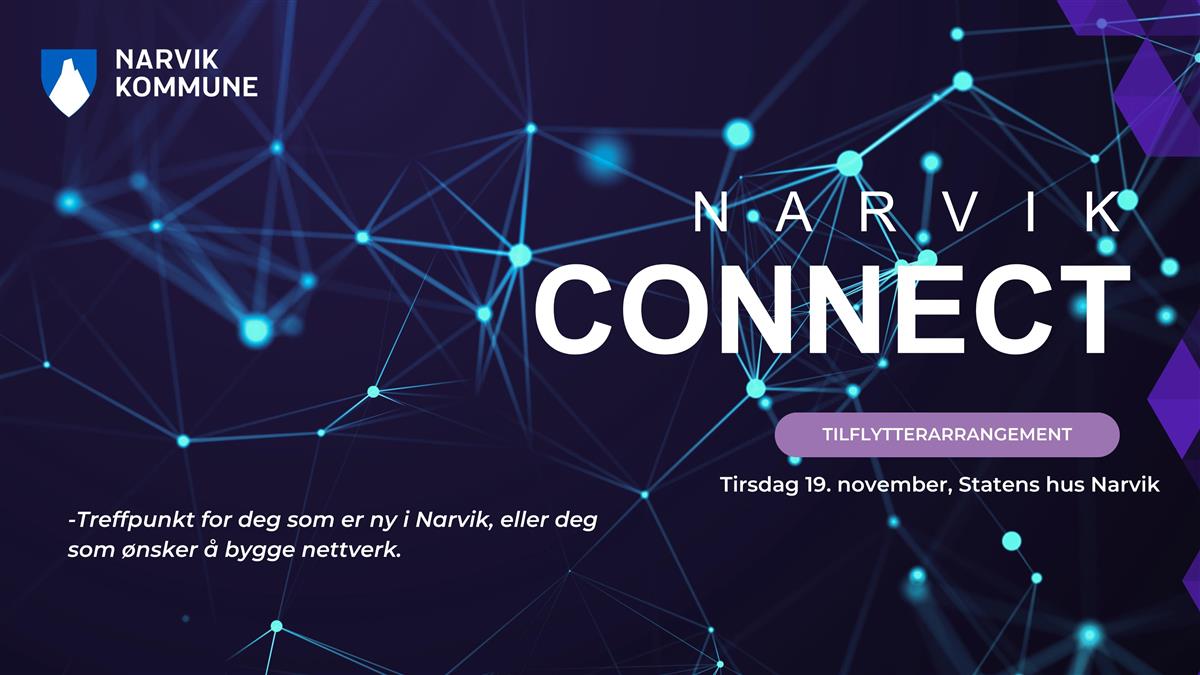 Plakat Narvik Connect, tilflytterarrangement - Klikk for stort bilde